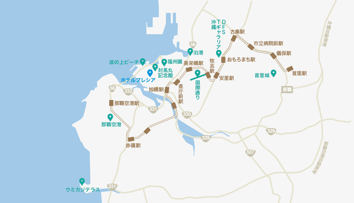 ホテルプレシア5キロ圏内周辺情報マップ